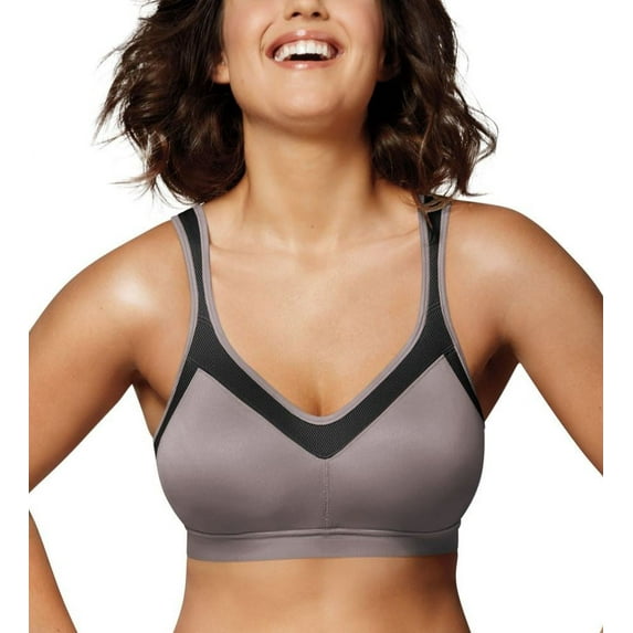 Playtex 18 Hour 4159 Active Breathable Comfort Wirefree Bra Excalibur/Black 42D Women's