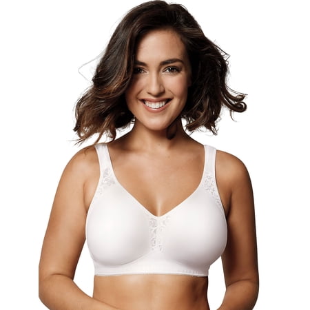 Playtex 18 Hour 4395 All-Around Smoothing Wirefree Bra White 46B Women's