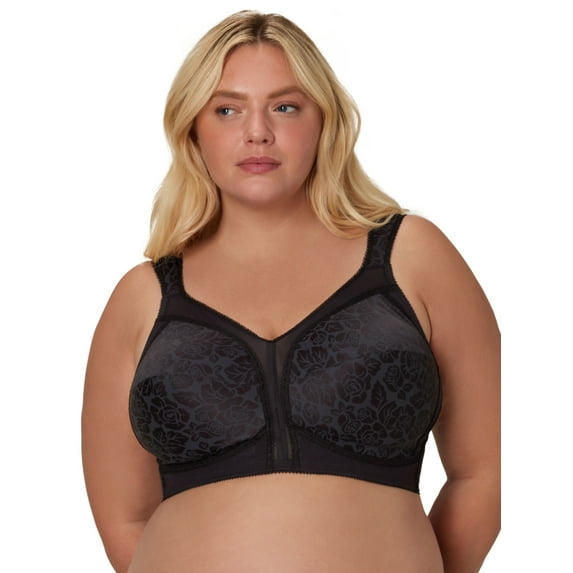 Playtex 18 Hour 4693 Ultimate Shoulder Comfort Wirefree Bra Black 54C Women's