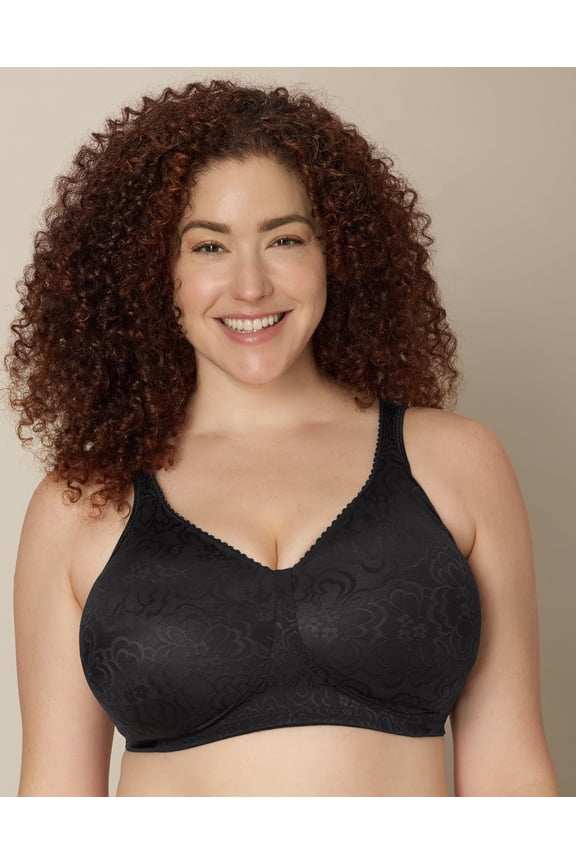 18 Hour Ultimate Lift & Support Wireless Bra Black 36DD Women's