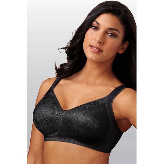 Playtex 18 Hour 4912 Undercover Slimming Wirefree Bra Black 36D Women's