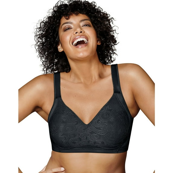 Playtex 18 Hour 4912 Undercover Slimming Wirefree Bra Black 38B Women's