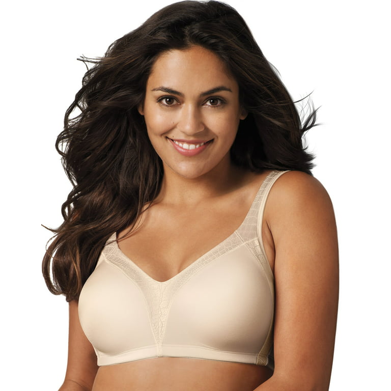 Playtex 18 Hour 4E77 Back Smoother Wirefree Bra Natural Beige 38DD Women's  