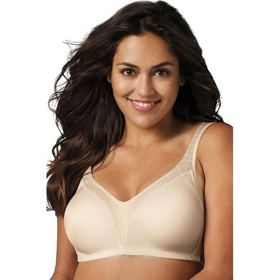 Playtex 18 Hour 4E77 Back Smoother Wirefree Bra Natural Beige 44DD Women's