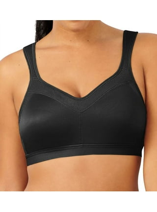 Exclare Women's Plus Size Comfort Full Coverage Double Support Unpadded  Wirefree Minimizer Bra (38B, Black)