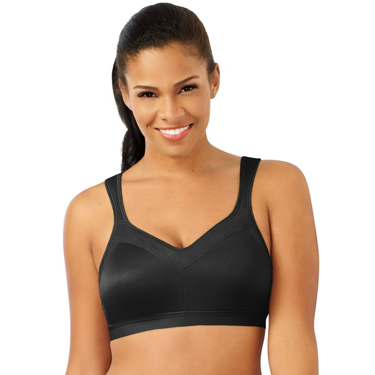 Playtex 18 Hour Supportive Flexible Back Front-Close Wireless Bra Black 38C  Women's 