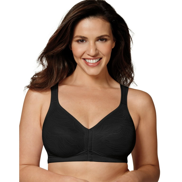 Playtex 18 Hour Front Close Wireless Bra with Back Support Black