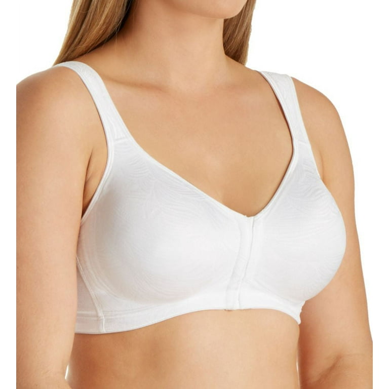 Playtex 18 Hour Front Close Wireless Bra with Back Support White 46DD  Women's