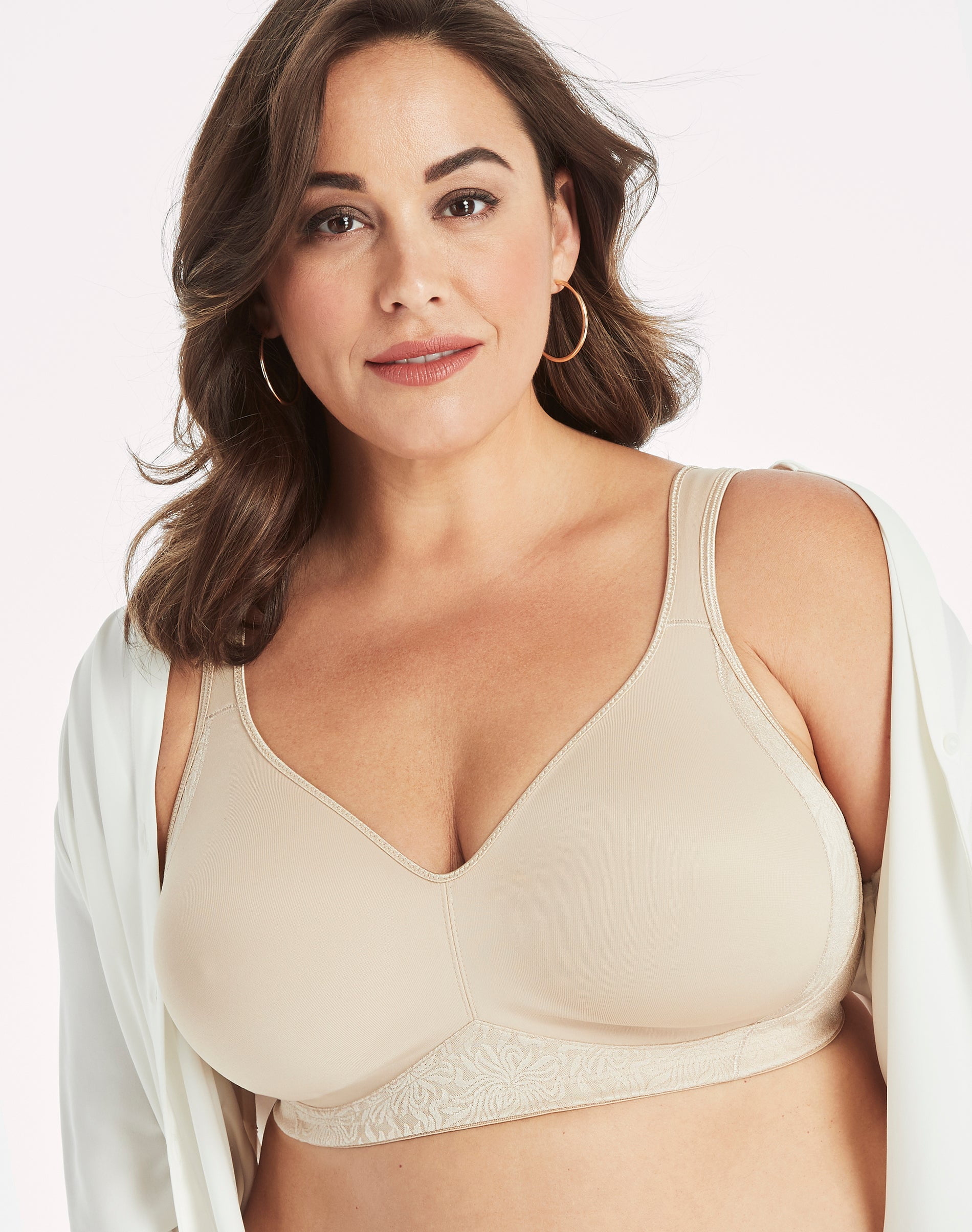 Playtex 18 Hour Side & Back Smoothing Wireless Bra Nude 36D Women's