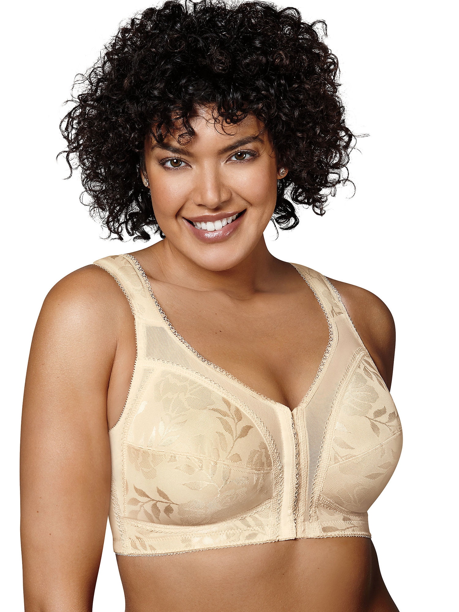 Playtex 18 Hour Wirefree Bra Full Figure Support Front Close Hook M Frame With Flex Back