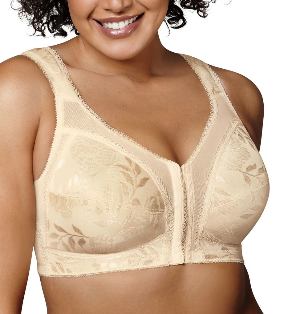 Playtex 18 Hour Supportive Flexible Back Front-Close Wireless Bra White  38DD Women's