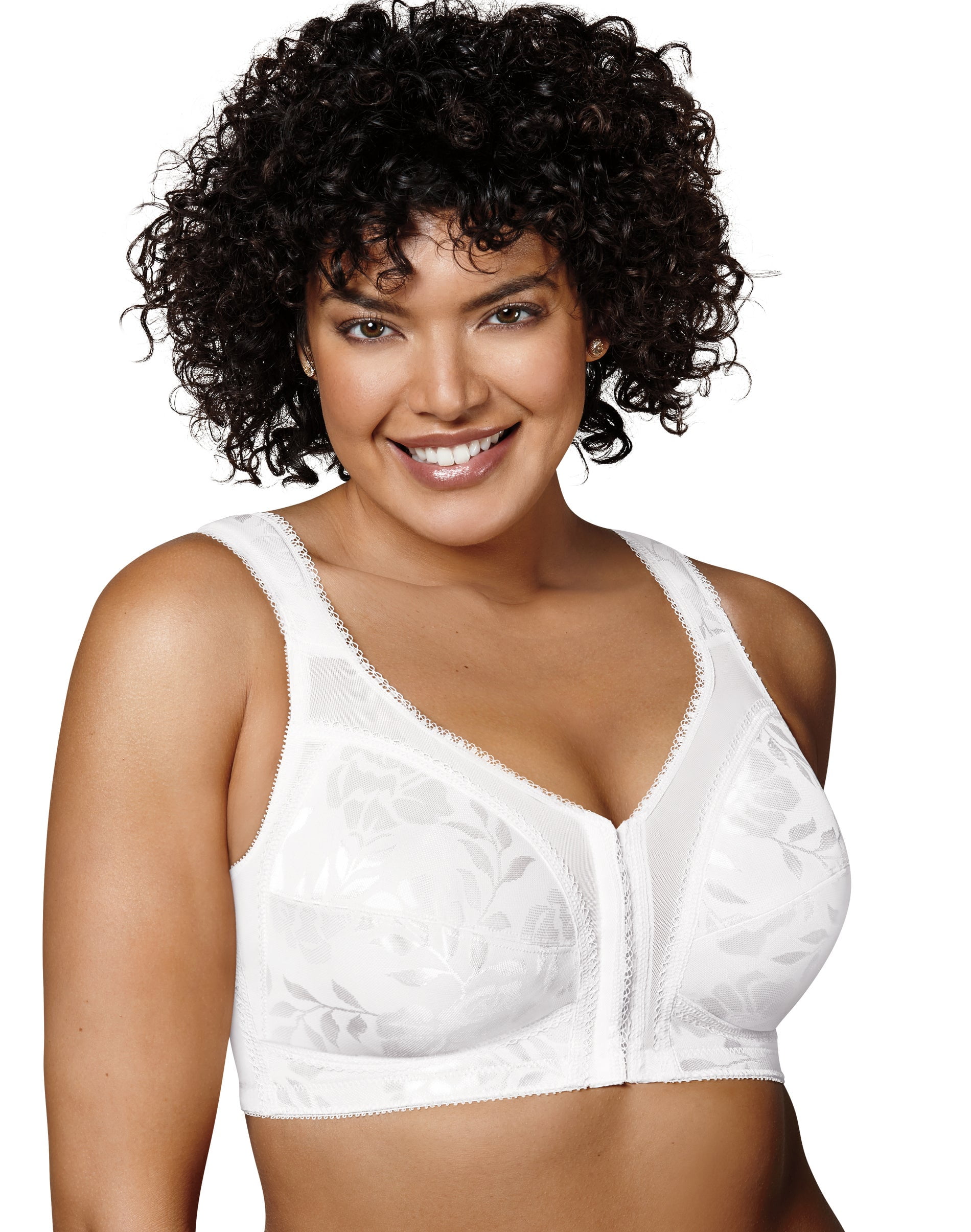 Playtex 18 Hour Supportive Flexible Back Front-Close Wireless Bra White 42C  Women's