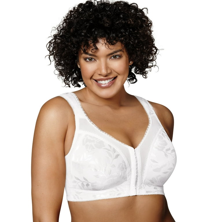 Playtex 18 Hour Front Clos Ultimate Shoulder Comfort Wireless Bra 4695  WHITE 46D 