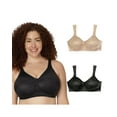 thumbnail image 1 of Playtex 18 Hour Ultimate Lift & Support Wireless Bra, 2-Pack Nude/Black 38DDD Women's, 1 of 6