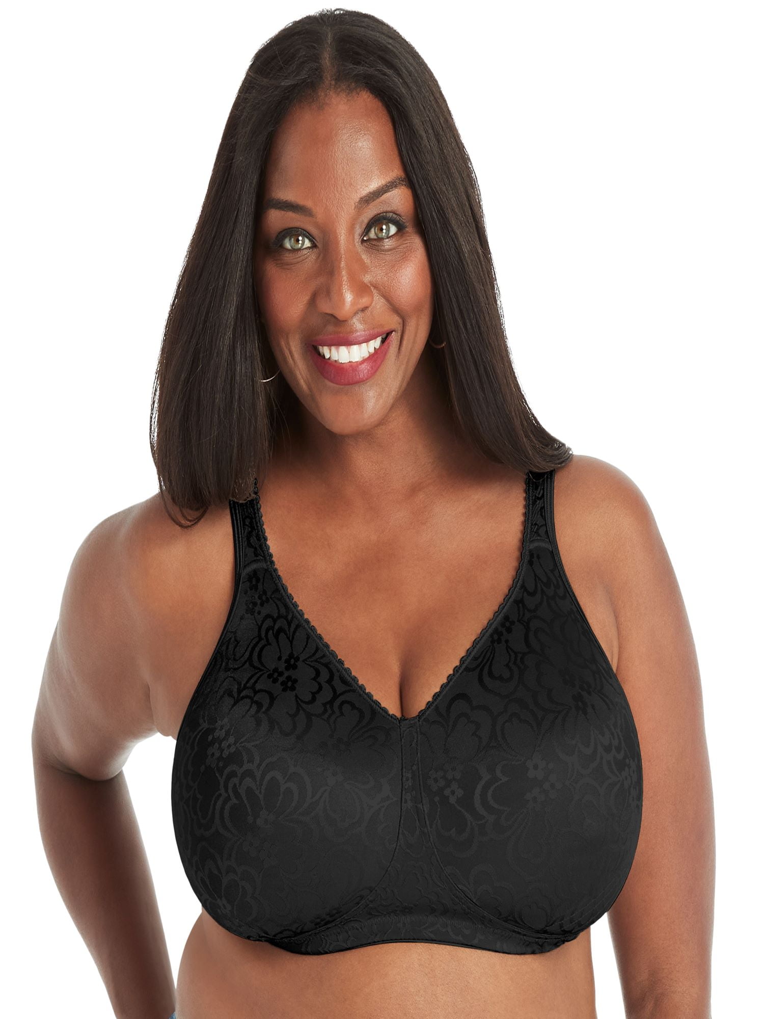 PLAYTEX Women's Plus Size 18 Hour Front-Close Wireless Bra with Flex Back  4695-48 DD, Black at  Women's Clothing store: Bras
