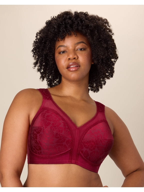 18 Hour Ultimate Shoulder Comfort Wireless Bra Smart Red 44DDD Women's