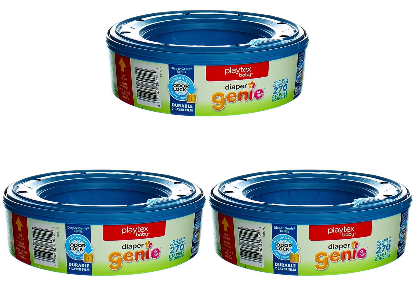 Playtex Baby Diaper Genie Diaper Pail Refills, 3 Pack, 810 Count