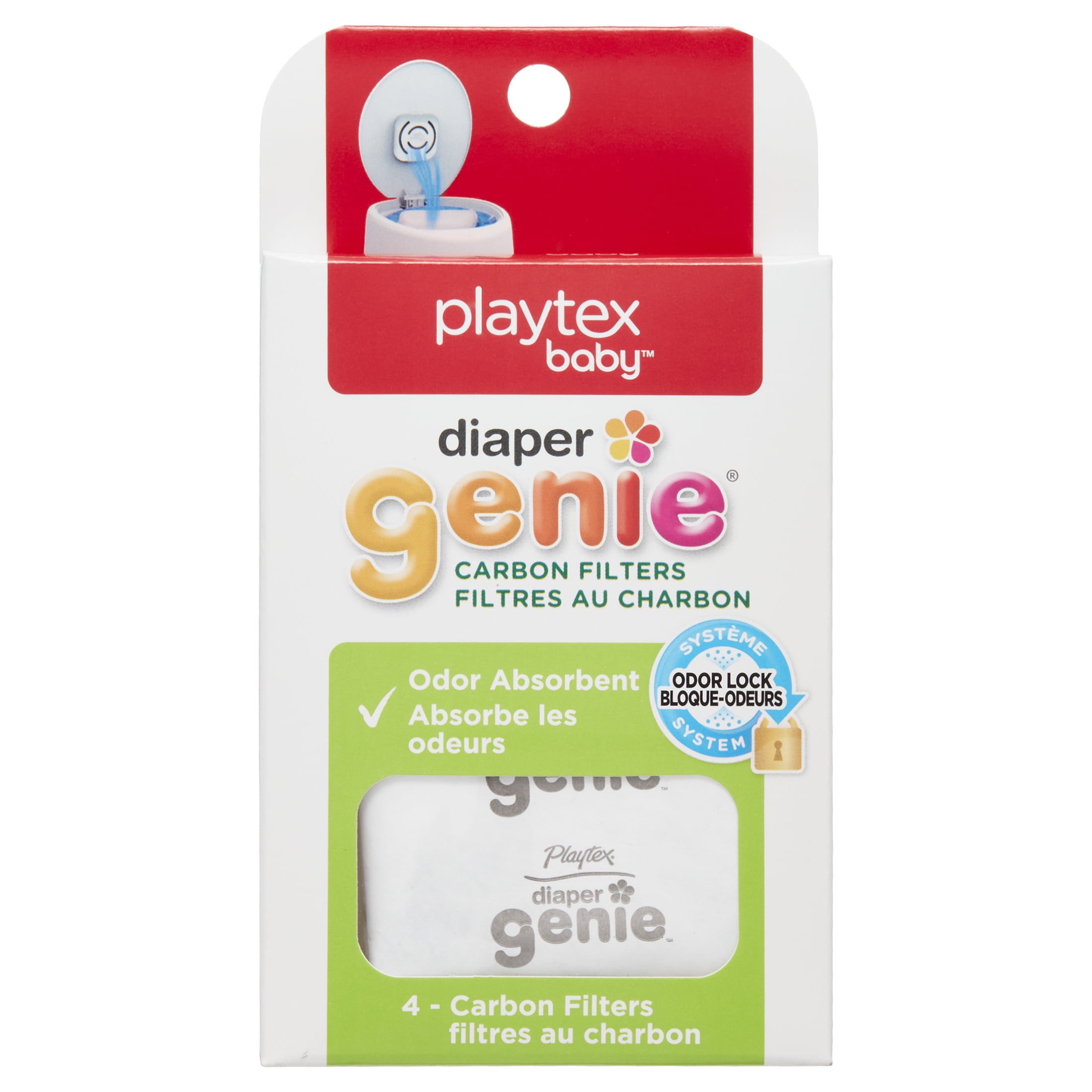 Playtex Baby Diaper Genie Pail Carbon Filters, Multicolor packaging, 4