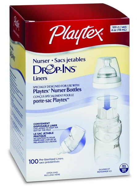 Playtex Baby Drop-Ins Liners For Playtex Baby Nurser Bottles 4-6oz 100 count