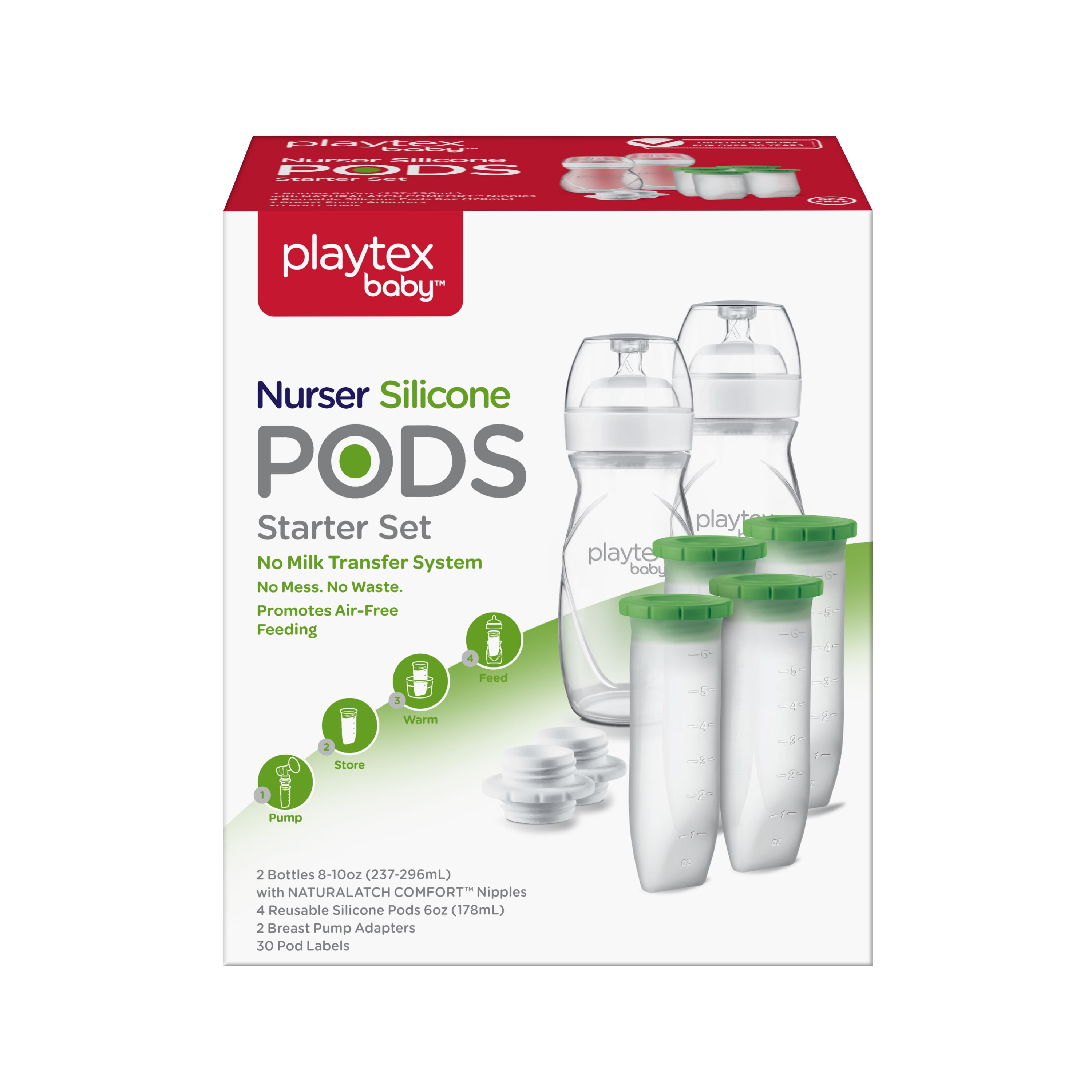 Playtex Baby Nurser Reusable Silicone PODS Starter Set