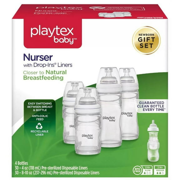 Playtex Baby Nurser with Drop-Ins Liners Baby Bottle Newborn Gift Set