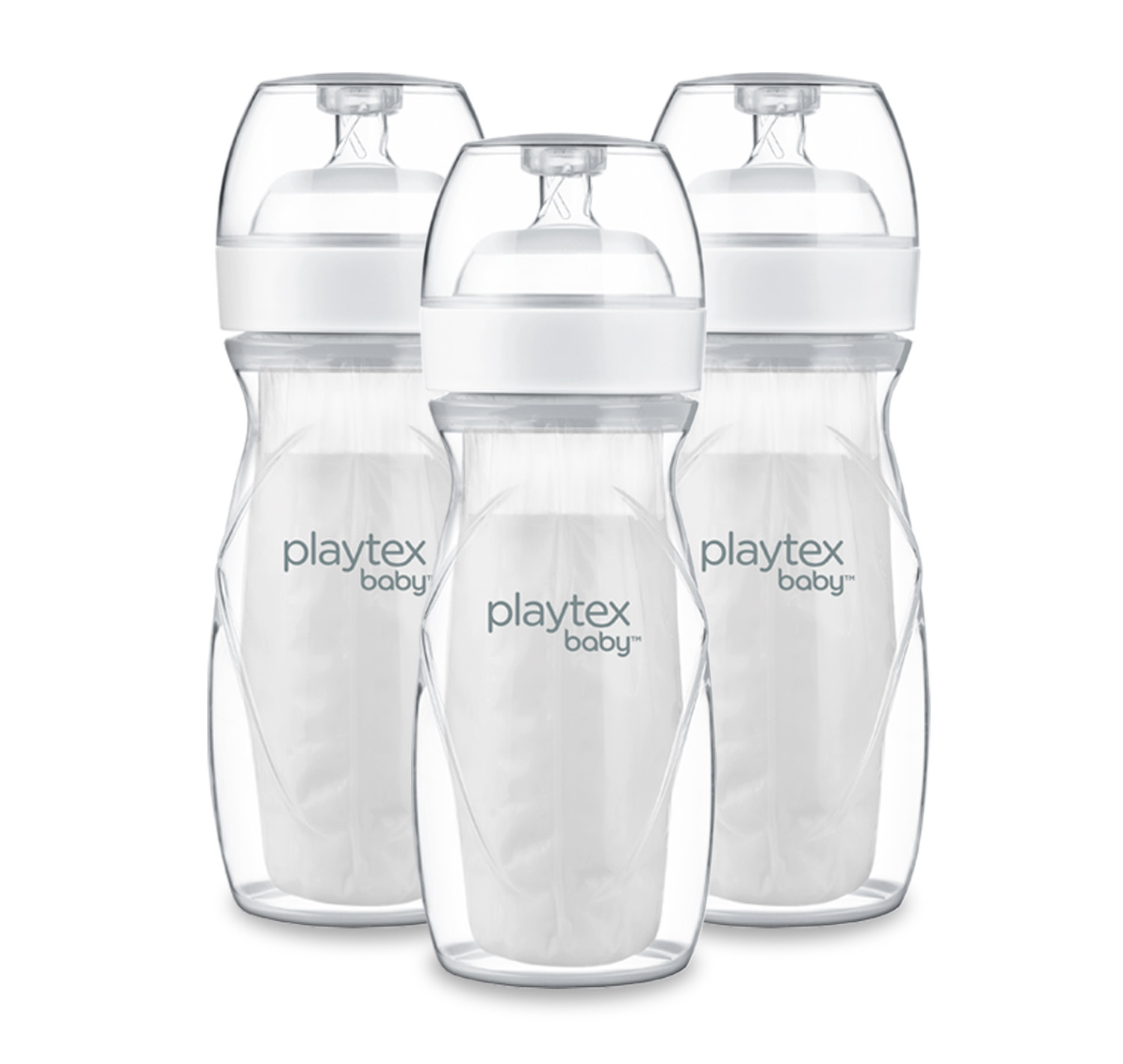 Playtex Baby Nurser with Drop-Ins Liners Baby Bottles, 8 oz, 3 Pack - image 1 of 18