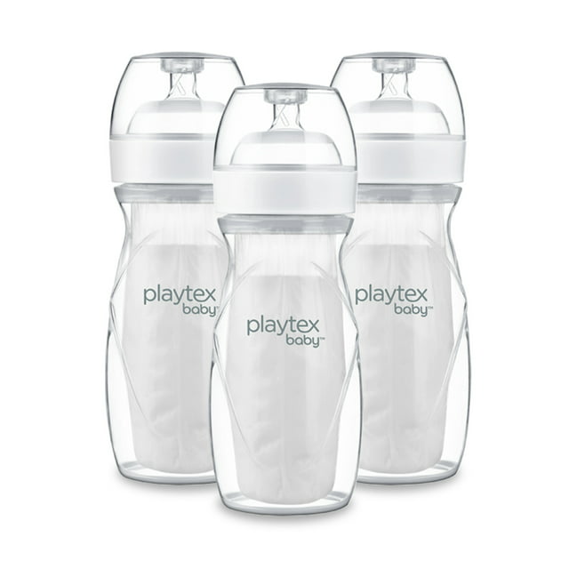 Playtex Baby Nurser with Drop-Ins Liners Baby Bottles, 8 oz, 3 Pack