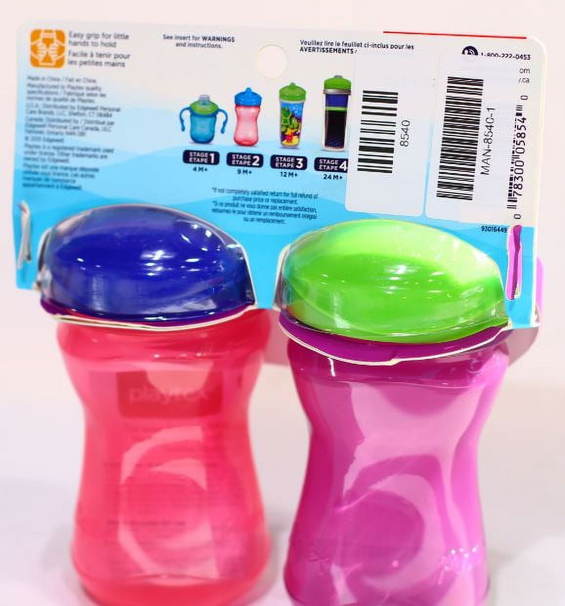 Playtex Sipsters Stage 3 Milk & Water Insulated Straw Sippy Cups, 9 oz, 2 Pk