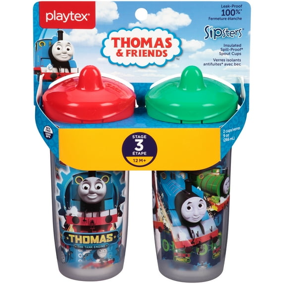 Playtex Baby Sipsters Stage 3 Thomas & Friends Insulated Sippy Cup, 9 oz, 2 pk