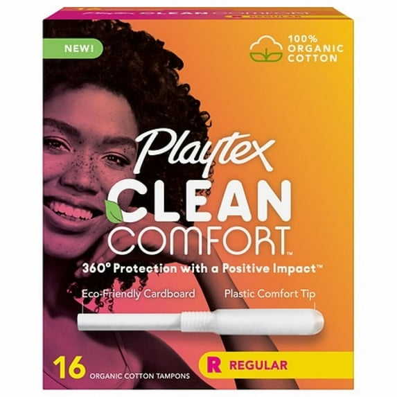 Playtex Clean Comfort Tampons, Regular Absorbency (Pack of 18)