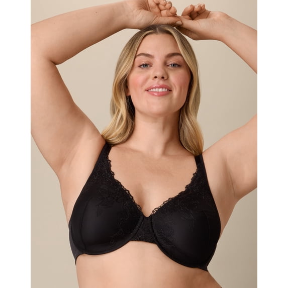 Playtex Convertible Lace Underwire Bra, Full Coverage Dressed In Black 42C Women's
