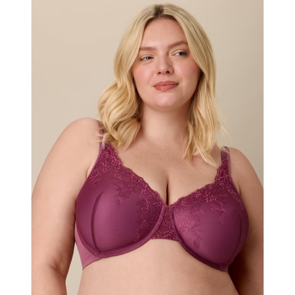 Playtex Convertible Lace Underwire Bra, Full Coverage Plum Dandy 42DD Women's