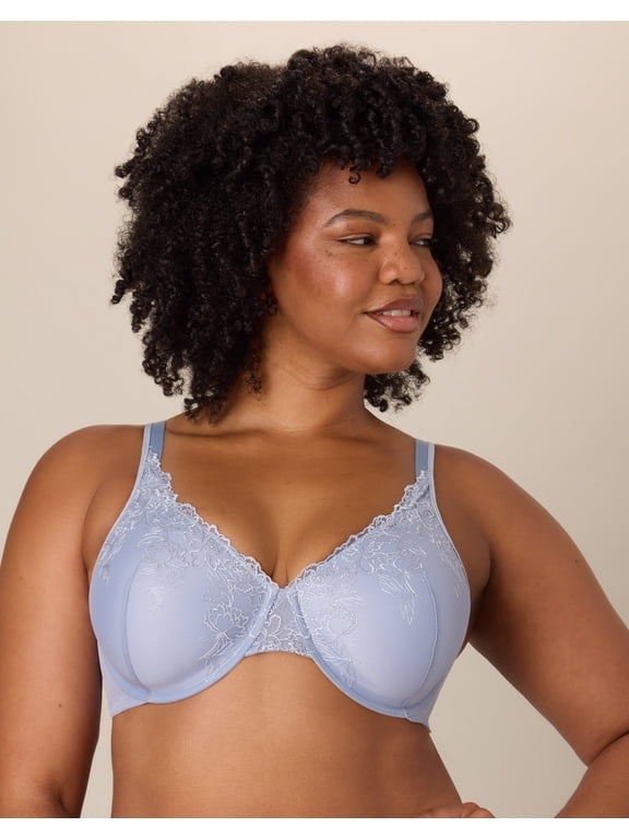 Convertible Lace Underwire Bra, Full Coverage Silver Satin 40DD Women's