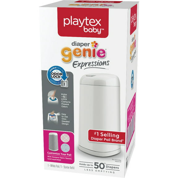 Playtex Diaper Genie Expressions Pail, Infant,Newborn,Toddler, White