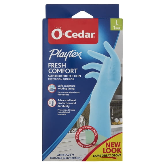 O-Cedar Playtex® Fresh Comfort Gloves, Reusable Cleaning Gloves, Large, 3 Pairs
