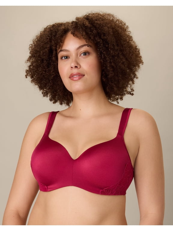 Full Coverage Balconette Bra, Moisture-Wicking Digital Rose 46D Women's