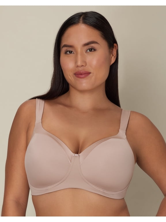 Full-Coverage Balconette Bra, Moisture-Wicking Evening Blush 42DD Women's