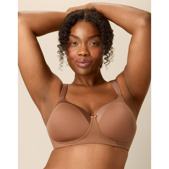 Playtex Full-Coverage Balconette Bra, Moisture-Wicking  Bronzed Chestnut 42D Women's