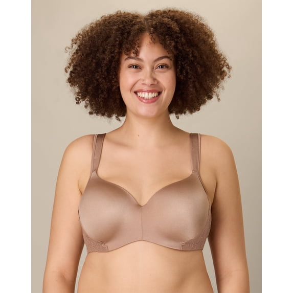 Playtex Full Coverage Balconette Bra, Moisture-Wicking Dark Iced Brown 40DDD Women's