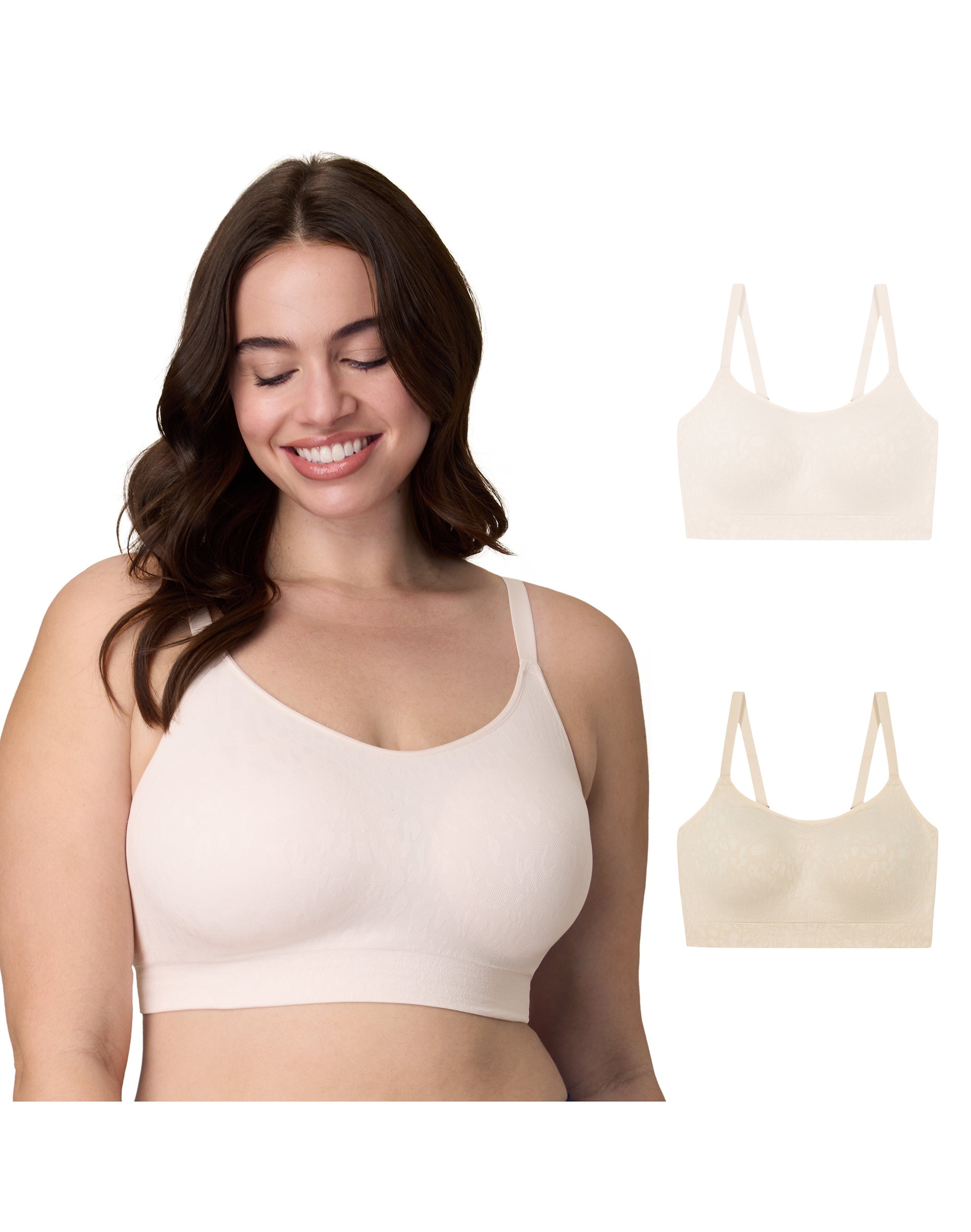 Playtex Full Coverage Convertible Wireless Bra Pack, Moisture-Wicking, 2-Pack  Heirloom White/Almond 3XL Women's