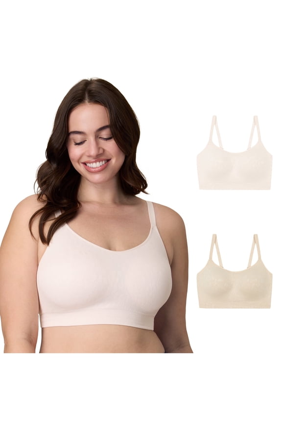 Full Coverage Convertible Wireless Bra Pack, Moisture-Wicking, 2-Pack  Heirloom White/Almond 5XL Women's