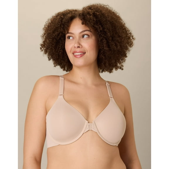 Playtex Front-Closure Racerback Bra, Full Coverage  Almond 44DDD
