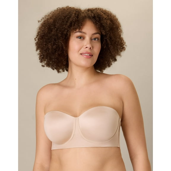 Playtex Full-Coverage Strapless Bra with Convertible Straps, Moisture-Wicking Almond 36C Women's