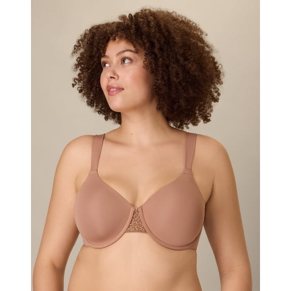 Playtex Full-Coverage T-Shirt Bra, Moisture-Wicking Dark Iced Brown 36DD Women's