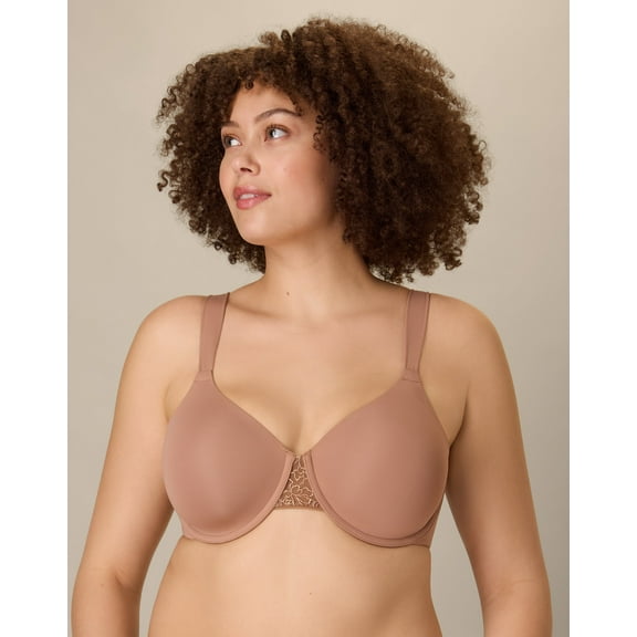 Playtex Full-Coverage T-Shirt Bra, Moisture-Wicking Dark Iced Brown 46D Women's
