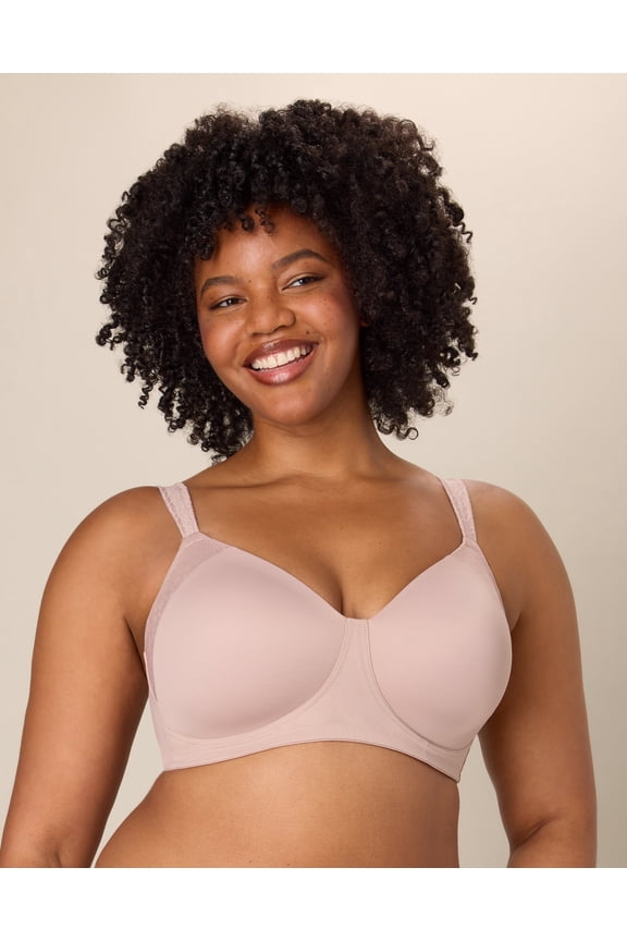 Full-Coverage Wireless T-Shirt Bra, Moisture-Wicking  Evening Blush 42C Women's