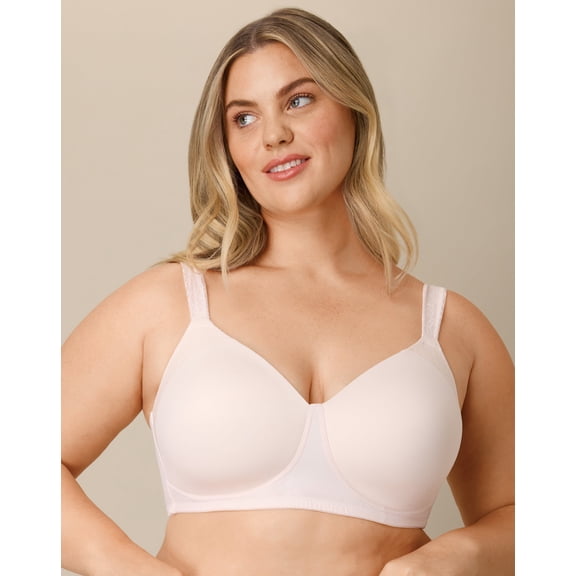 Playtex Full-Coverage Wireless T-Shirt Bra, Moisture-Wicking Heirloom White 44C Women's