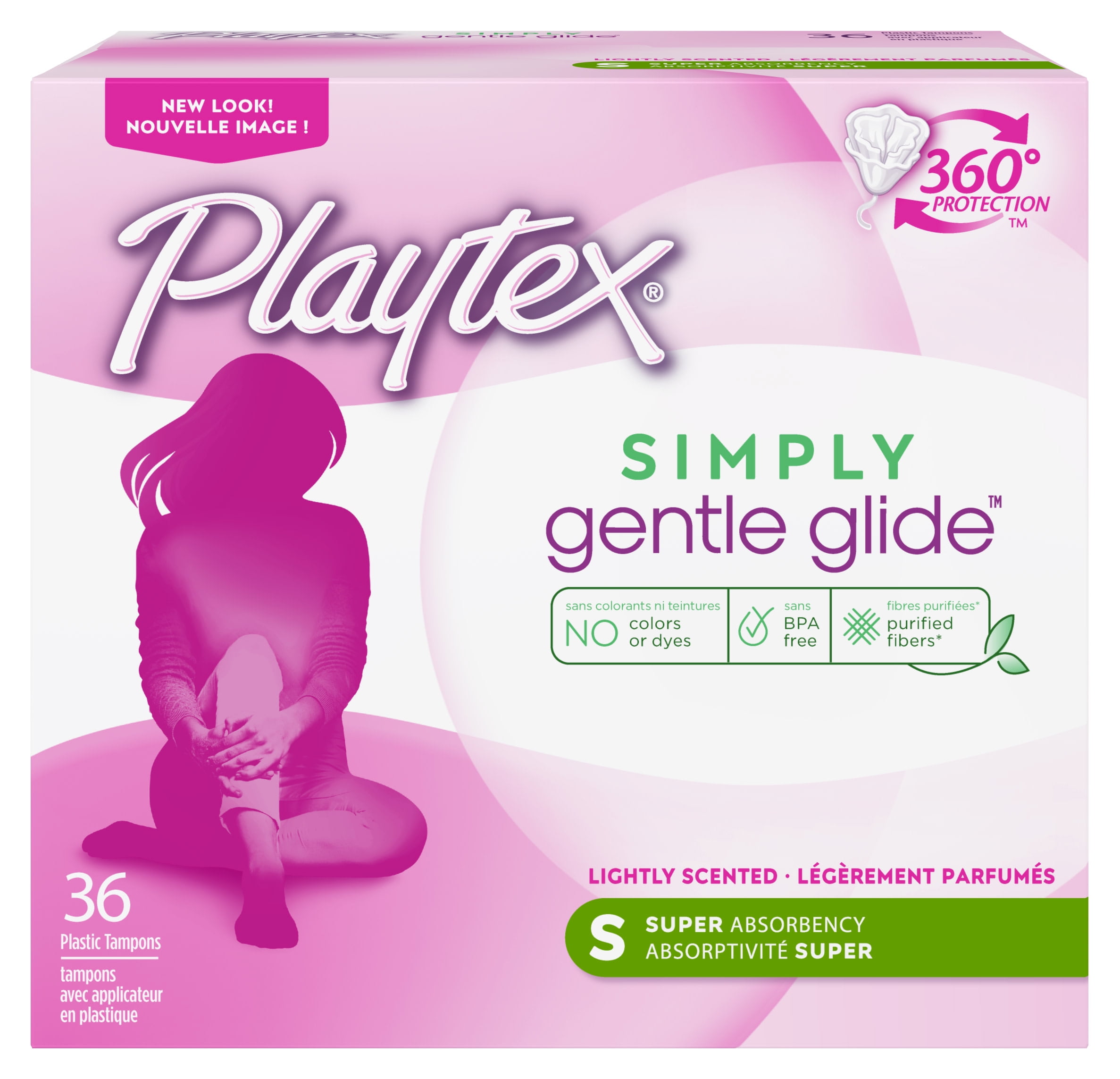 Playtex Gentle Glide 360° Fresh Scent Super Absorbency Plastic Tampons, 36 Ct