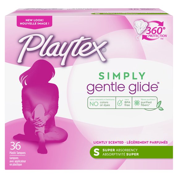 Playtex Gentle Glide 360 Fresh Scent Super Absorbency Plastic Tampons, 36 Ct