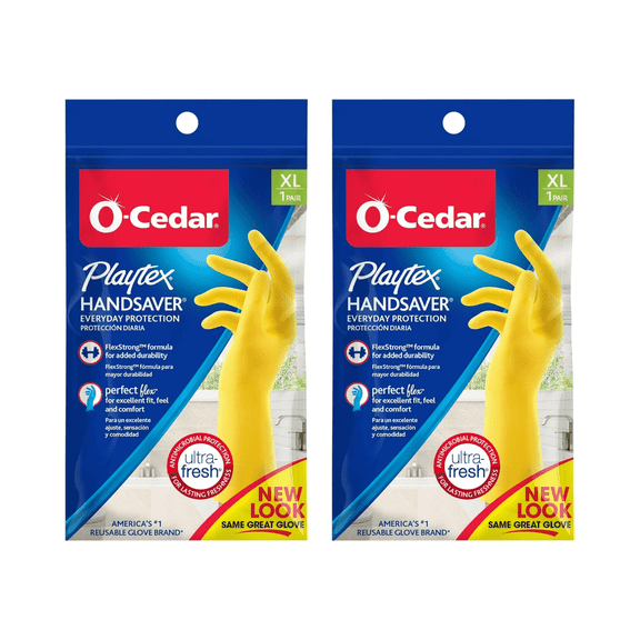 Playtex HandSaver Flex Strong Yellow Gloves, Extra Large Pack 2